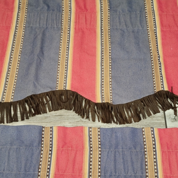 Hi End Accents fringed valance pair  Southwest Cowboy Aztec Ranch 84 x 18 - Picture 2 of 12